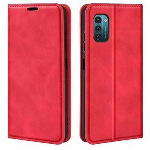 For Nokia G11/G21 Retro-skin Magnetic Suction Leather Phone Case(Red)
