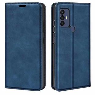 For TCL 30 SE/305/306 Retro-skin Magnetic Suction Leather Phone Case(Dark Blue)