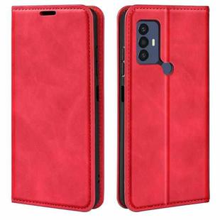 For TCL 30 SE/305/306 Retro-skin Magnetic Suction Leather Phone Case(Red)