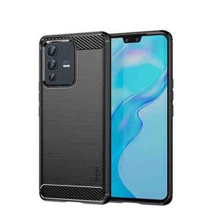 For vivo V23 5G/S12 MOFI Gentleness Series Brushed Texture Carbon Fiber Soft TPU Phone Case(Black)