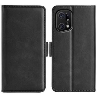 For OPPO Find X5 Pro Dual-side Magnetic Buckle Leather Phone Case(Black)