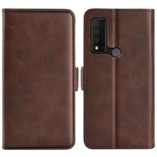 For TCL 30V 5G Dual-side Magnetic Buckle Leather Phone Case(Brown)