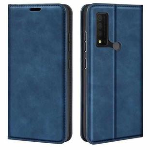 For TCL 30 V 5G Retro-skin  Magnetic Suction Leather Phone Case(Dark Blue)