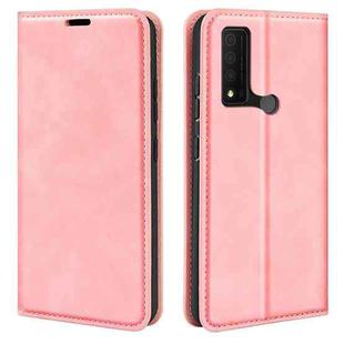 For TCL 30 V 5G Retro-skin  Magnetic Suction Leather Phone Case(Pink)