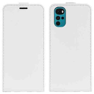 For Motorola Moto G22 4G R64 Texture Single Vertical Flip Leather Phone Case(White)