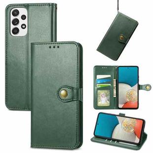 For Samsung Galaxy A73 5G Solid Color Leather Buckle Phone Case(Green)