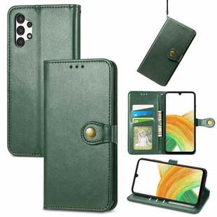 For Samsung Galaxy A13 4G Solid Color Leather Buckle Phone Case(Green)