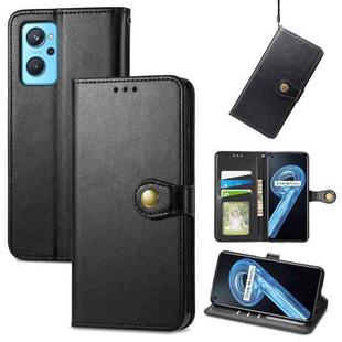 For OPPO Realme 9i / A96 4G / A76 4G Solid Color Leather Buckle Phone Case(Black)