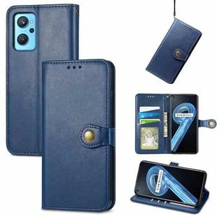 For OPPO Realme 9i / A96 4G / A76 4G Solid Color Leather Buckle Phone Case(Blue)