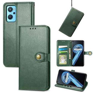 For OPPO Realme 9i / A96 4G / A76 4GSolid Color Leather Buckle Phone Case(Green)