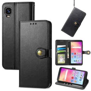 For TCL A509DL / A3 Solid Color Leather Buckle Phone Case(Black)