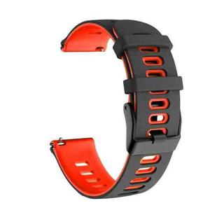 For Huawei Watch GT3 42mm 20mm Mixed-Color Silicone Watch Band(Black+Red)