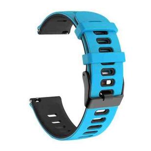 For Huawei Watch GT Runner 22mm Mixed-Color Silicone Watch Band(Blue+Grey)