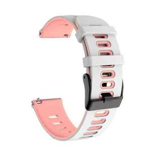 For Huawei Watch 3 Pro 22mm Mixed-Color Silicone Watch Band(White+Pink)