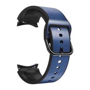 For Samsung Galaxy Watch 4 40mm 20mm Silicone Pasted Leather Watch Band(Blue)