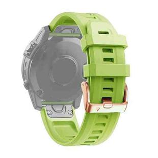 For Garmin Fenix 6S 20mm Rose Gold Buckle Silicone Watch Band(Green)