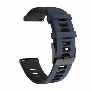 For Samsung Galaxy Watch 4 44mm 20mm Mixed-Color Silicone Watch Band(Dark Blue Black)