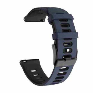 For Samsung Galaxy Watch 4 Classic 46mm 20mm Mixed-Color Silicone Watch Band(Dark Blue Black)