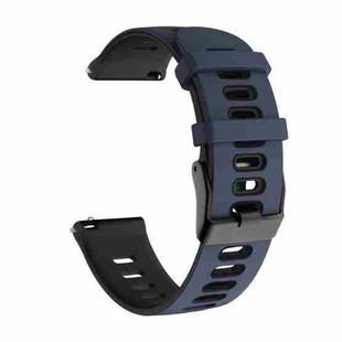 For Samsung Galaxy Watch 3 41mm 20mm Mixed-Color Silicone Watch Band(Dark Blue Black)