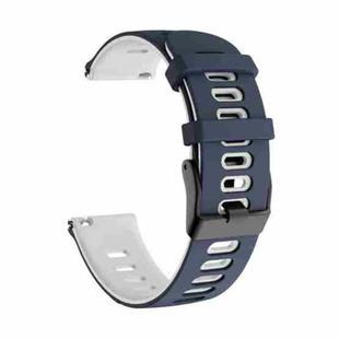 For Samsung Galaxy watch 42mm 20mm Mixed-Color Silicone Watch Band(Dark Blue White)