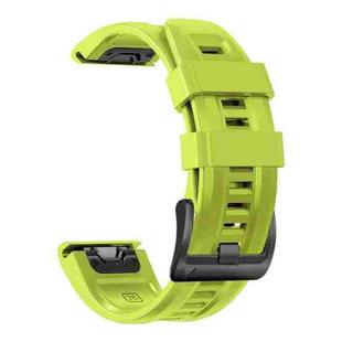 For Garmin Fenix 6 GPS 22mm Silicone Sport Pure Color Watch Band(Lime Color)