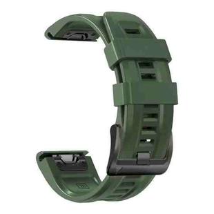 For Garmin Fenix 5 22mm Silicone Sport Pure Color Watch Band(Amygreen)
