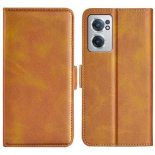 For OnePlus Nord CE 2 5G Dual-side Magnetic Buckle Leather Phone Case(Yellow)