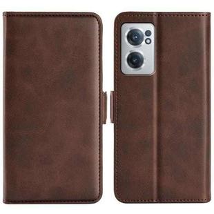 For OnePlus Nord CE 2 5G Dual-side Magnetic Buckle Leather Phone Case(Brown)