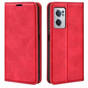 For OnePlus Nord CE 2 5G Retro-skin Magnetic Suction Leather Phone Case(Red)