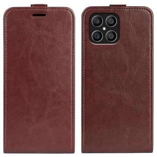 For Honor X8 R64 Texture Single Vertical Flip Leather Phone Case(Brown)