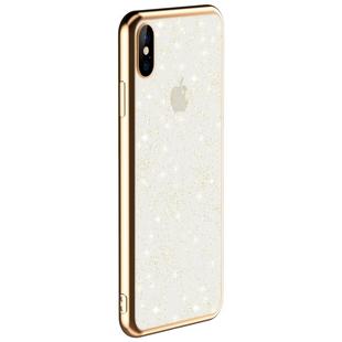 SULADA Shine Series Drop-proof TPU+ Plating Powder Protective Case for iPhone XS Max(Gold)