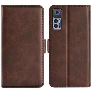 For TCL 30 5G/ 30+ Dual-side Magnetic Buckle Leather Phone Case(Brown)