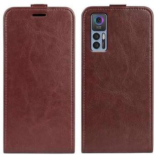 For TCL 30 5G / 30+ R64 Texture Single Vertical Flip Leather Phone Case(Brown)
