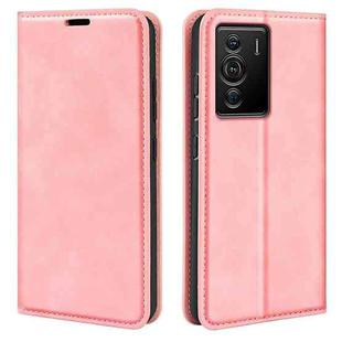 For ZTE Blade Z40 Pro Retro-skin Magnetic Suction Leather Phone Case(Pink)