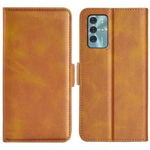 For ZTE Blade V40 Dual-side Magnetic Buckle Leather Phone Case(Yellow)