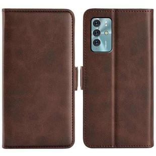 For ZTE Blade V40 Dual-side Magnetic Buckle Leather Phone Case(Brown)