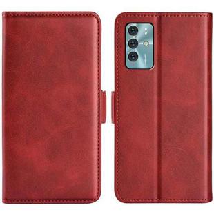 For ZTE Blade V40 Dual-side Magnetic Buckle Leather Phone Case(Red)