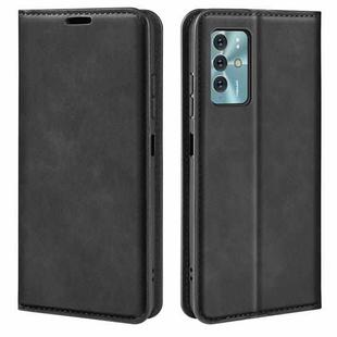 For ZTE Blade V40 Retro-skin Magnetic Suction Leather Phone Case(Black)