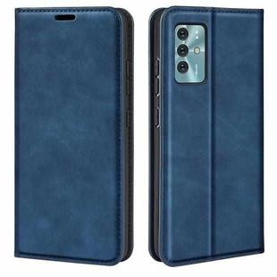 For ZTE Blade V40 Retro-skin Magnetic Suction Leather Phone Case(Dark Blue)