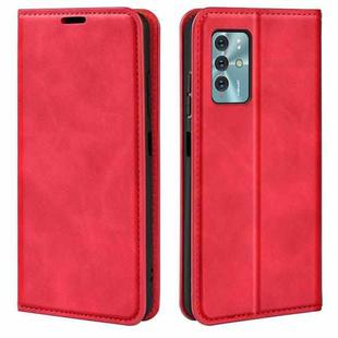 For ZTE Blade V40 Retro-skin Magnetic Suction Leather Phone Case(Red)