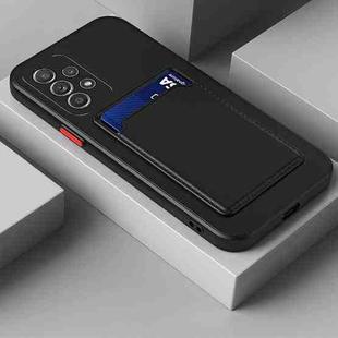 For Samsung Galaxy A13 4G Skin Feel Card Contrast Color Button TPU Phone Case(Black)