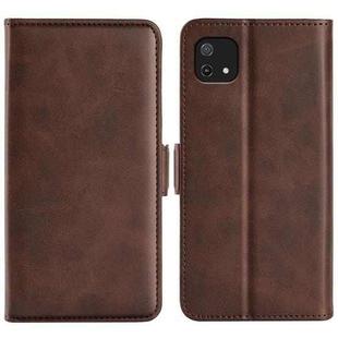 For OPPO A16E Dual-side Magnetic Buckle Leather Phone Case(Brown)