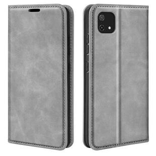 For OPPO A16E Retro-skin Magnetic Suction Leather Phone Case(Grey)