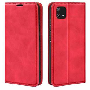 For OPPO A16E Retro-skin Magnetic Suction Leather Phone Case(Red)