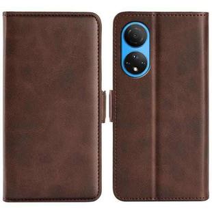 For Honor X7 Dual-side Magnetic Buckle Leather Phone Case(Brown)