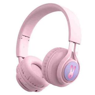 BT06C+ Children Head-mounted Cute Wireless Bluetooth Headset with Microphone & LED Light(Pink)