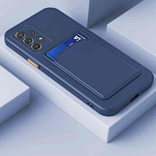 For Samsung Galaxy M33 5G / M53 5G Skin Feel Card TPU Contrast Color Button Phone Case(Dark Blue)