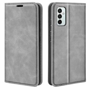 For Samsung Galaxy M23 5G Retro-skin Magnetic Suction Leather Phone Case(Grey)