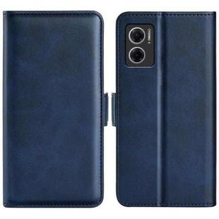 For Xiaomi Redmi Note 11E / Redmi 10 5G Dual-side Magnetic Buckle Leather Phone Case(Dark Blue)
