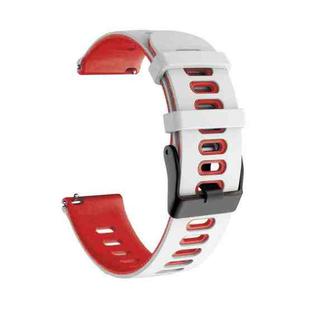 For Garmin Venu sq 20mm Mixed-color Silicone Watch Band(White+Red)